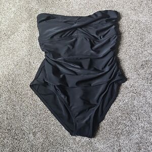 Kona Sol Black One-Piece Swimsuit Classic Design